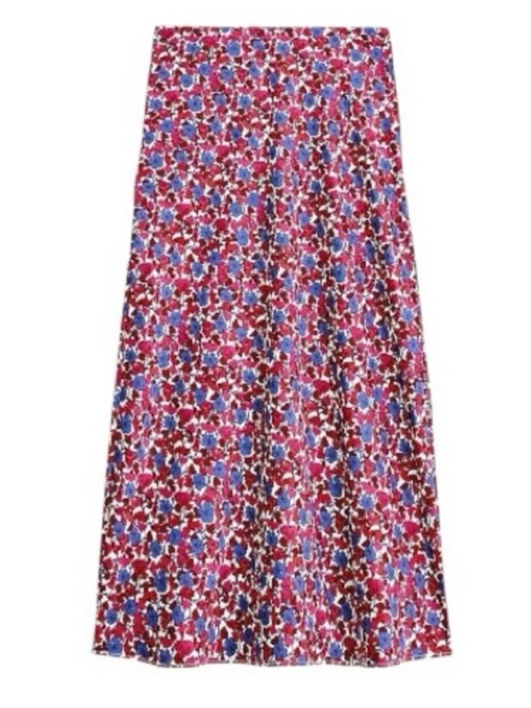 J. Crew Gwyneth Slip Skirt In Berry Floral | Xs